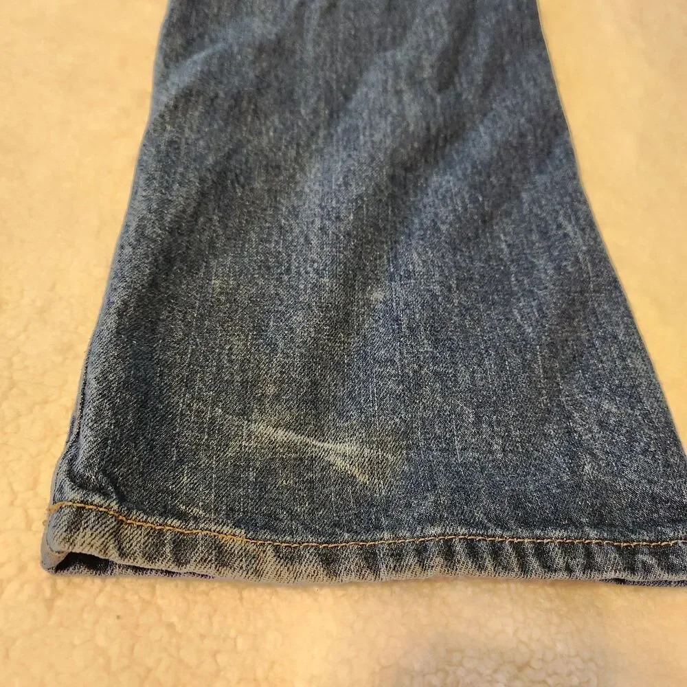 Y2K Polo Jeans Co Boys 20 Blue Denim Jeans Straight Leg Ralph Lauren 30x29.5 Vtg